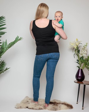 Organic Breastfeeding Vest in Black from The Bshirt