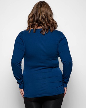 Maternity Long Sleeve Top in Navy Organic Cotton from The Bshirt