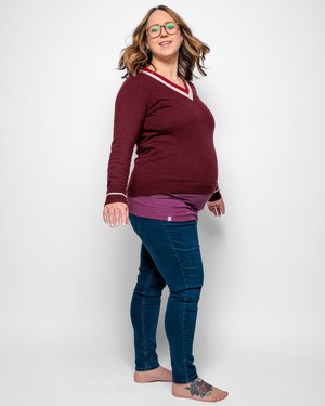 Maternity Vest Top in Plum Organic Cotton from The Bshirt