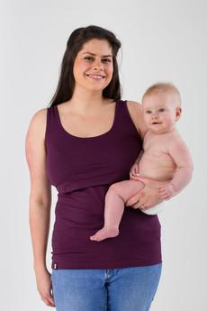 Organic Breastfeeding Vest in Plum van The Bshirt