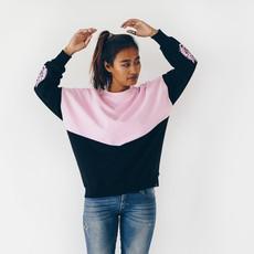 Sweatshirt - loose fit - gemaakt van biologisch katoen - zwart, roze via The Driftwood Tales