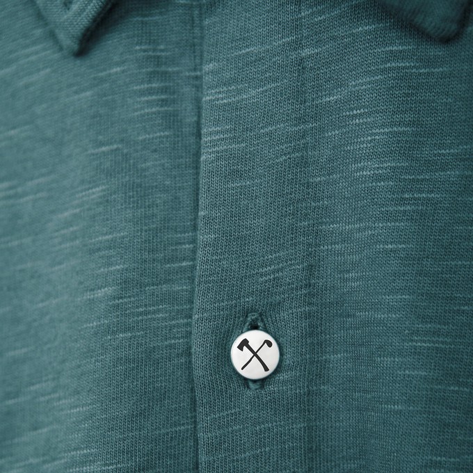 Overhemd - Biologisch katoen - petrol - verborgen button down from The Driftwood Tales