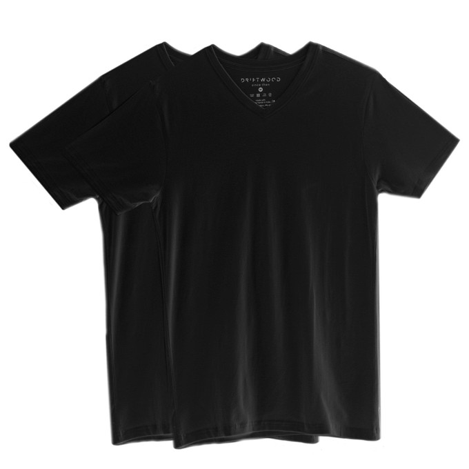 2 x T-shirt Basic - Organic cotton - black - V-neck from The Driftwood Tales