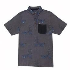 Poloshirt - Paars - Zwart met Japanse Edo Art print via The Driftwood Tales