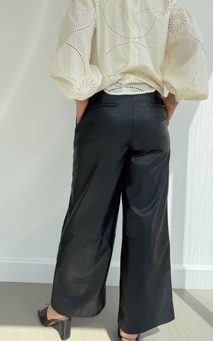 CHARLIE LEATHER WIDE LEG PANTS from The Make