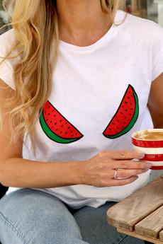 Tilbea X Jakki Doodles – Melons T-Shirt via Tilbea London