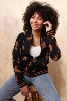 Tiger Print Bomber Jacket via Tilbea London
