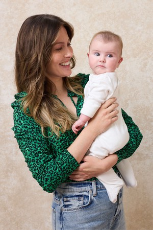 Orna Frill Nursing Shirt | Green from Tilbea London