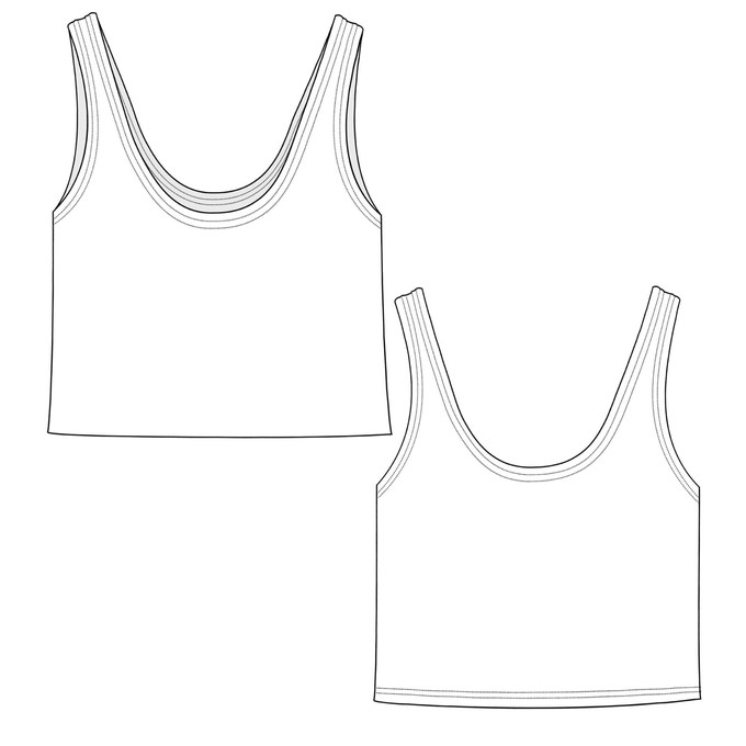 Bubblegum Organic Cotton Cropped Tank Top from TIZZ & TONIC