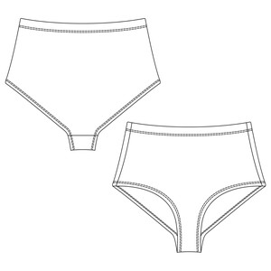 White Organic Cotton Hi-Waist Panty from TIZZ & TONIC