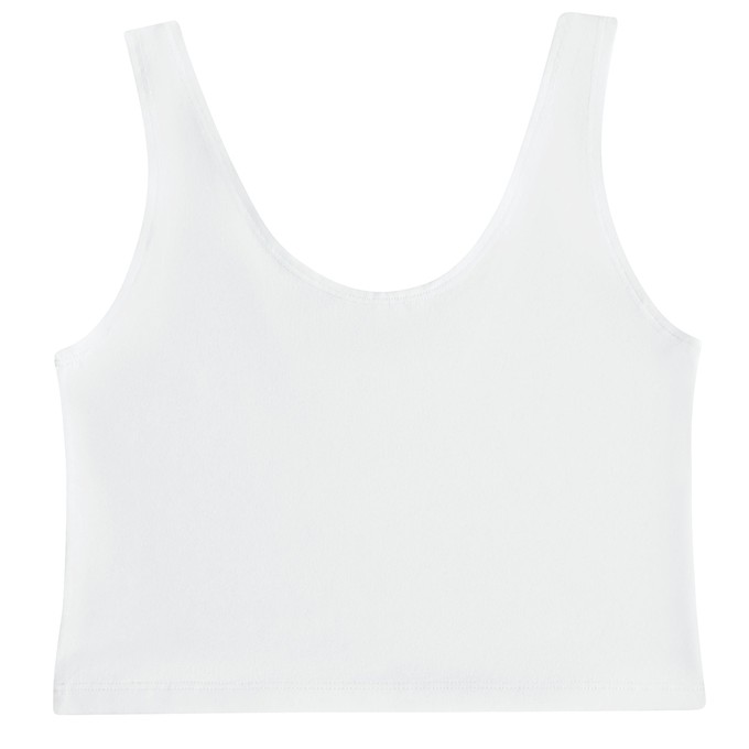 White Organic Cotton Cropped Tank Top from TIZZ & TONIC