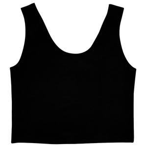 Jet Black Organic Cotton Cropped Tank Top from TIZZ & TONIC