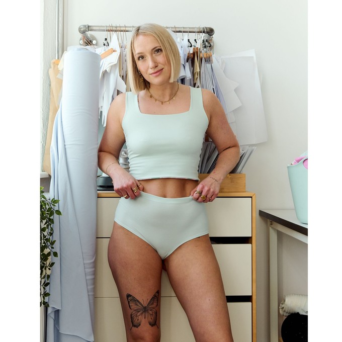 Baby Blue Supima Cotton Hi-Waist Panty from TIZZ & TONIC
