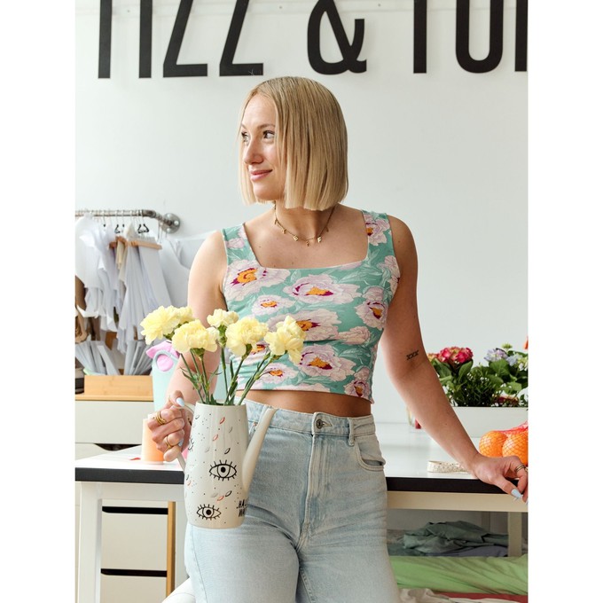 Blossom + Baby Blue Supima Cotton Reversible Tank Top from TIZZ & TONIC