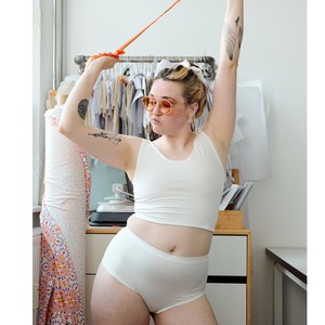 White Organic Cotton Cropped Tank Top from TIZZ & TONIC