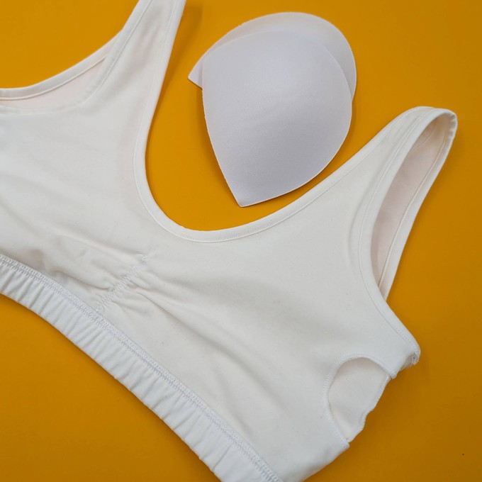 White Organic Cotton Padded Soft Bra from TIZZ & TONIC