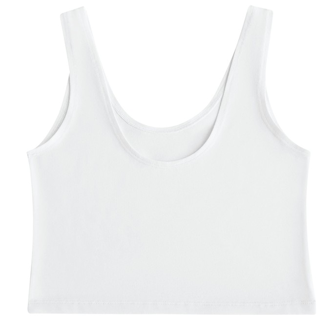 White Organic Cotton Cropped Tank Top from TIZZ & TONIC