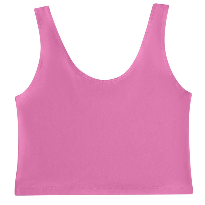 Bubblegum Organic Cotton Cropped Tank Top from TIZZ & TONIC