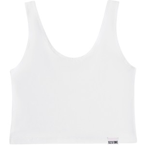 White Organic Cotton Cropped Tank Top from TIZZ & TONIC