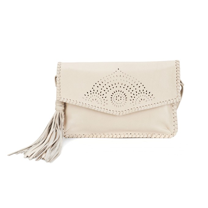 Havana leather crossbody bag - cream from Treasures-Design