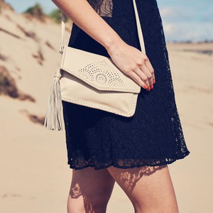 Havana leather crossbody bag - cream from Treasures-Design