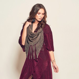 ekka SHAWL with studs - taupe from Treasures-Design