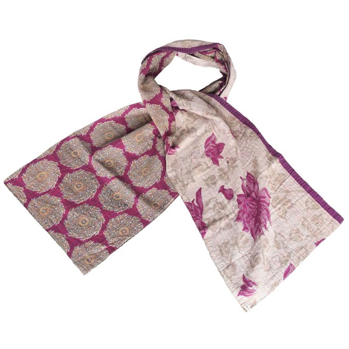 Kantha sjaal van katoenen sari’s | dori from Tulsi Crafts