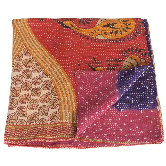 Kantha deken van katoenen sari’s groot | tyara from Tulsi Crafts