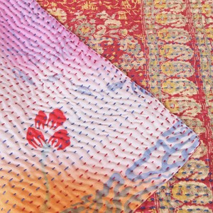 Kantha deken van zijden sari’s groot | sakura from Tulsi Crafts