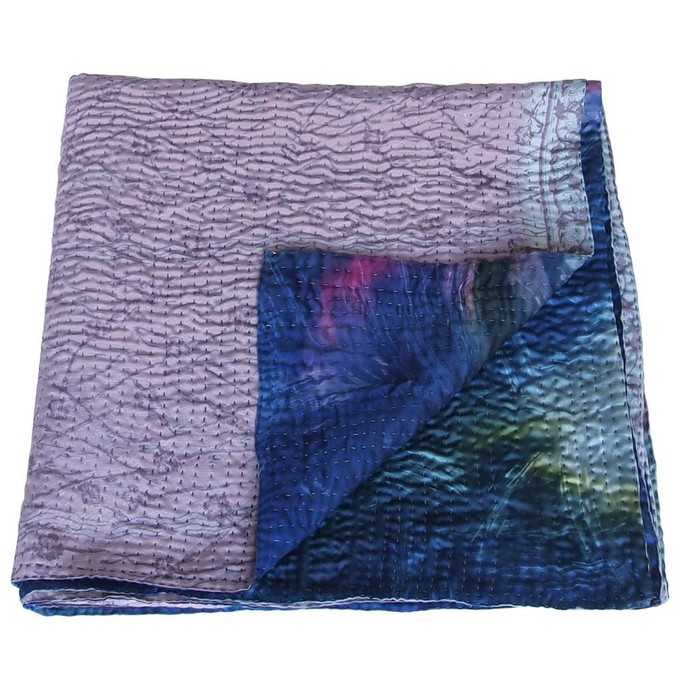 Kantha deken van zijden sari’s groot | ratri from Tulsi Crafts
