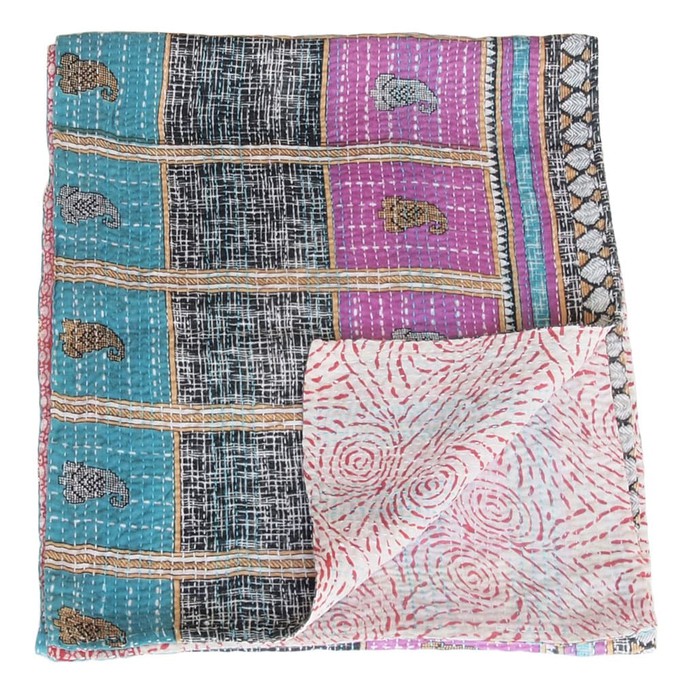 Kantha sjaal van katoenen sari’s | jamdani from Tulsi Crafts