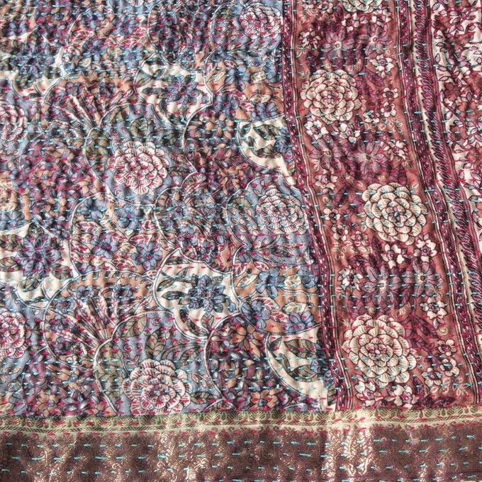 Kantha sjaal van zijden sari’s groot | lilapa from Tulsi Crafts