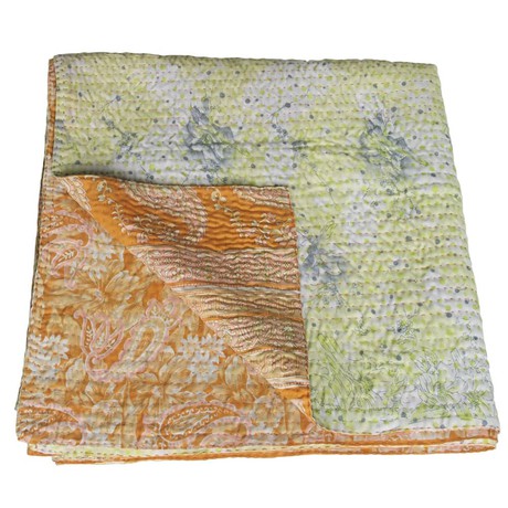 Kantha deken van zijden sari’s groot | basanta from Tulsi Crafts