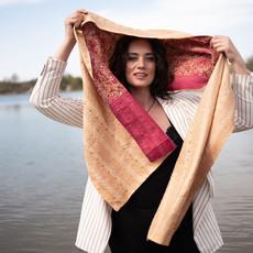 Kantha sjaal van zijden sari’s groot | robi van Tulsi Crafts