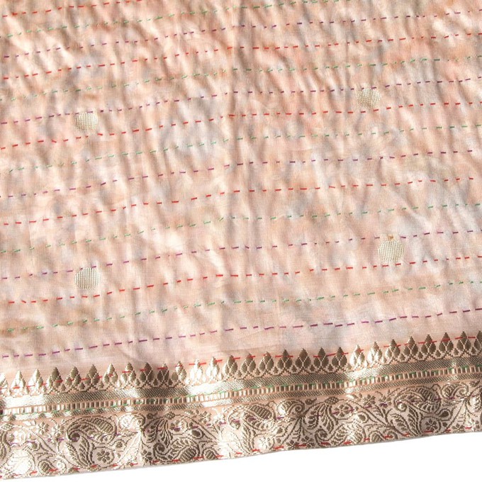 Kantha sjaal van zijden sari’s | makha from Tulsi Crafts