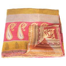 Kantha deken van katoenen sari’s groot | paya van Tulsi Crafts