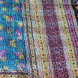 Kantha sjaal van zijden sari’s groot | kalina from Tulsi Crafts