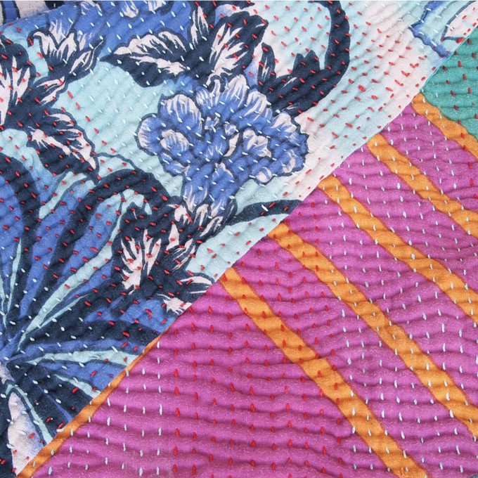 Kantha deken van katoenen sari’s groot | ata from Tulsi Crafts