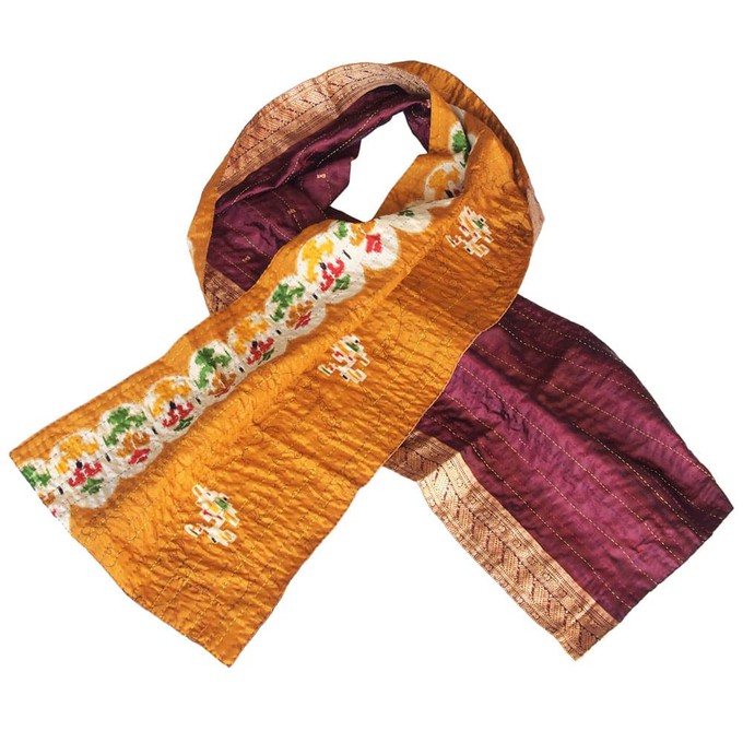 Kantha sjaal van zijden sari’s | jibanta from Tulsi Crafts