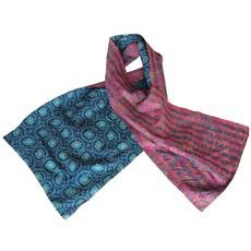 Kantha sjaal van zijden sari’s groot | sindhu van Tulsi Crafts
