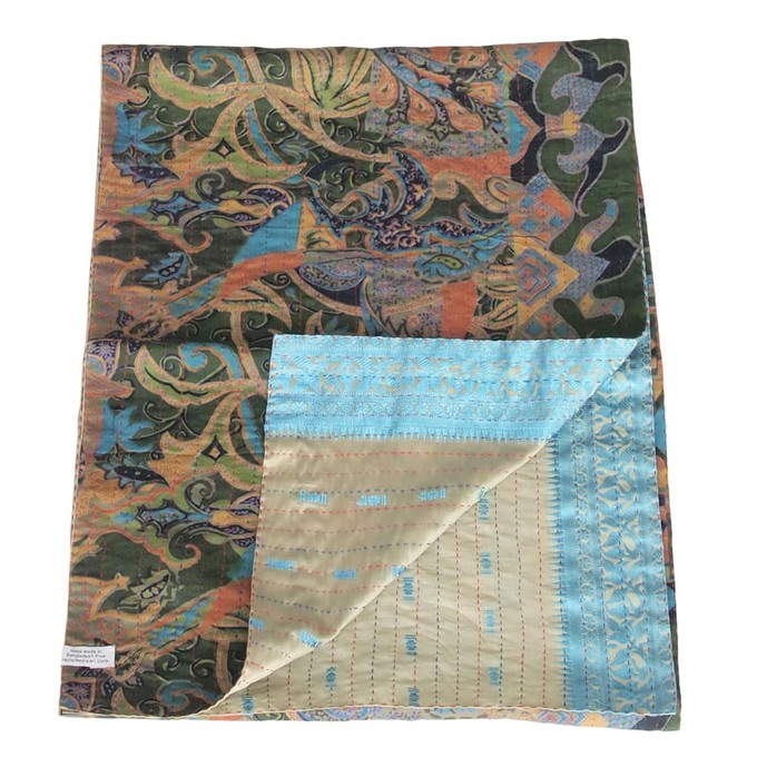 Kantha sjaal van zijden sari’s | janga from Tulsi Crafts