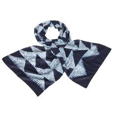 Indigo shibori sjaal zijde | triangle van Tulsi Crafts