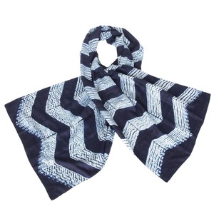 Indigo shibori sjaal zijde | zigzag from Tulsi Crafts