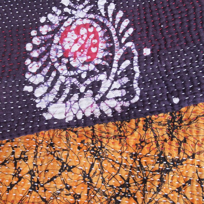 Kantha deken van katoenen sari’s groot | phandi from Tulsi Crafts