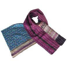 Kantha sjaal van zijden sari’s groot | kalina van Tulsi Crafts