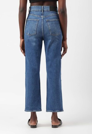 Re.Street Multi-Pocket | Dunkelindigofarbene, verkürzte, weit geschnittene Jeans mit hohem Bund from Un Denim