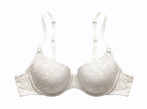 Underwired half cup padded bra - Coffee Nata print Champagne from Undercharments