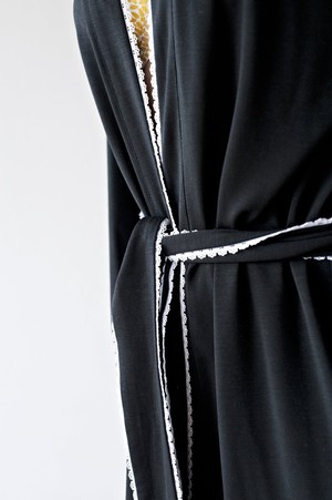 Kimono Black with scallop trim details from Undercharments