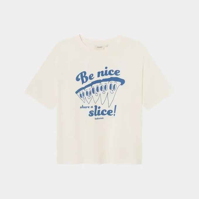 Dedicated Vadstena T-Shirt Share A Slice Off White from UP TO DO GOOD