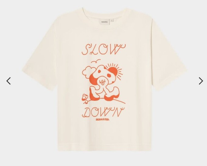 Dedicated Vadstena T-Shirt Slow Down Off White from UP TO DO GOOD